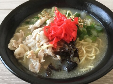 きくらげと長ネギdeとんこつラーメン♪